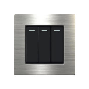 Stainless steel Switch W88-3 Gang 1 Way switch-Silver